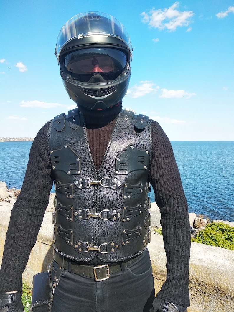 Leather Vest Men, Steampunk Vest, Mens Leather Vest, Black Leather Vest, Leather Motorcycle Vest, Motorcycle Vest, Steampunk Vest Men