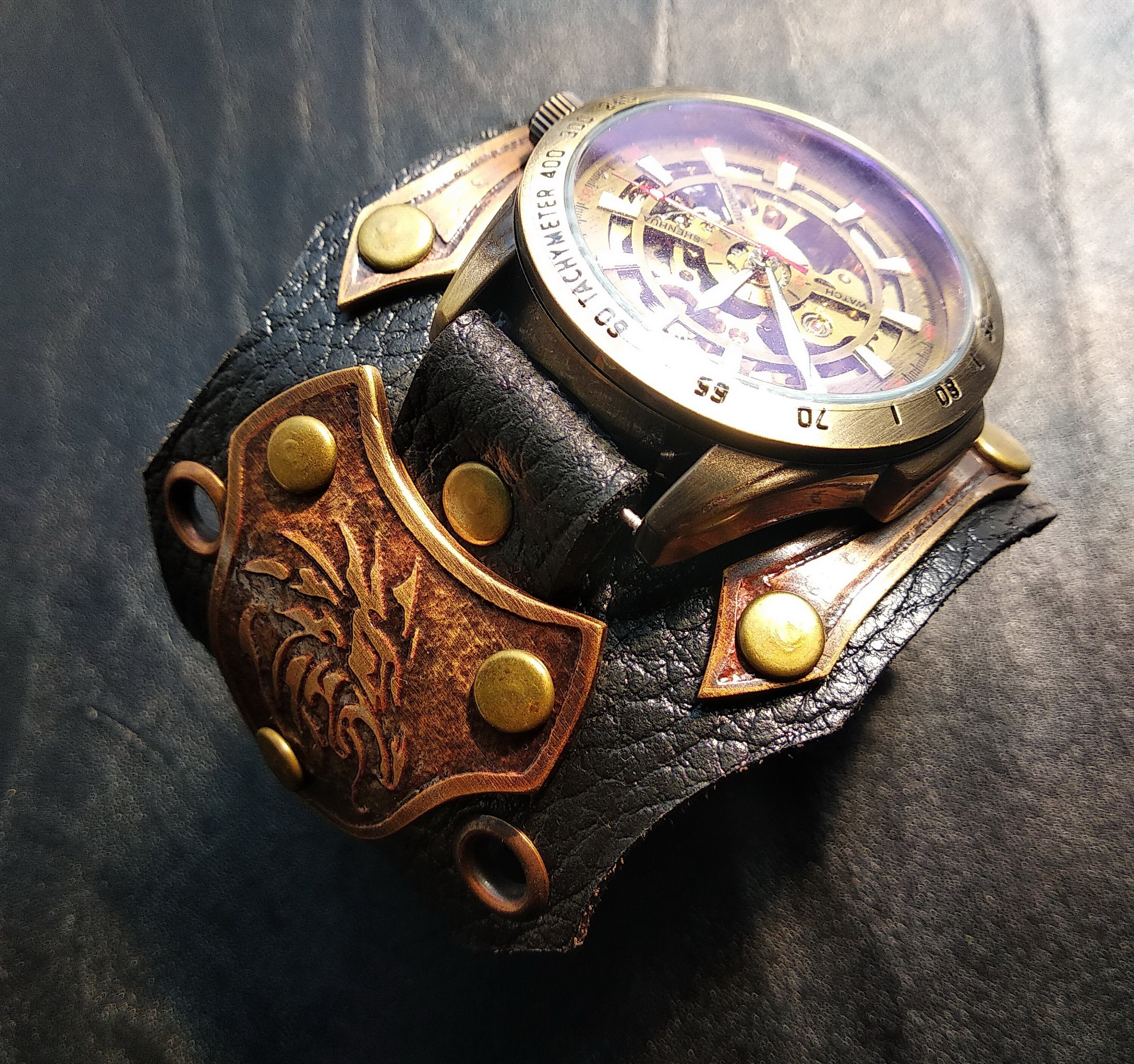 Esqueleto Reloj Mecánico Reloj Automático Hombres Steampunk Bronce  Transparente Para Hombre Relojes de Pulsera Mecánicos Automáticos Reloj  Para Hombre