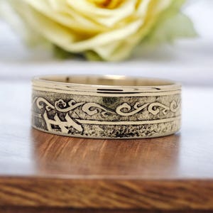 Japan Coin Ring 5 yen 1948-1949, Japan Ring For Man, Japan Ring For Woman, Japan Copper Ring Coin, Japanse Coin Ring, Japan Yen Ring