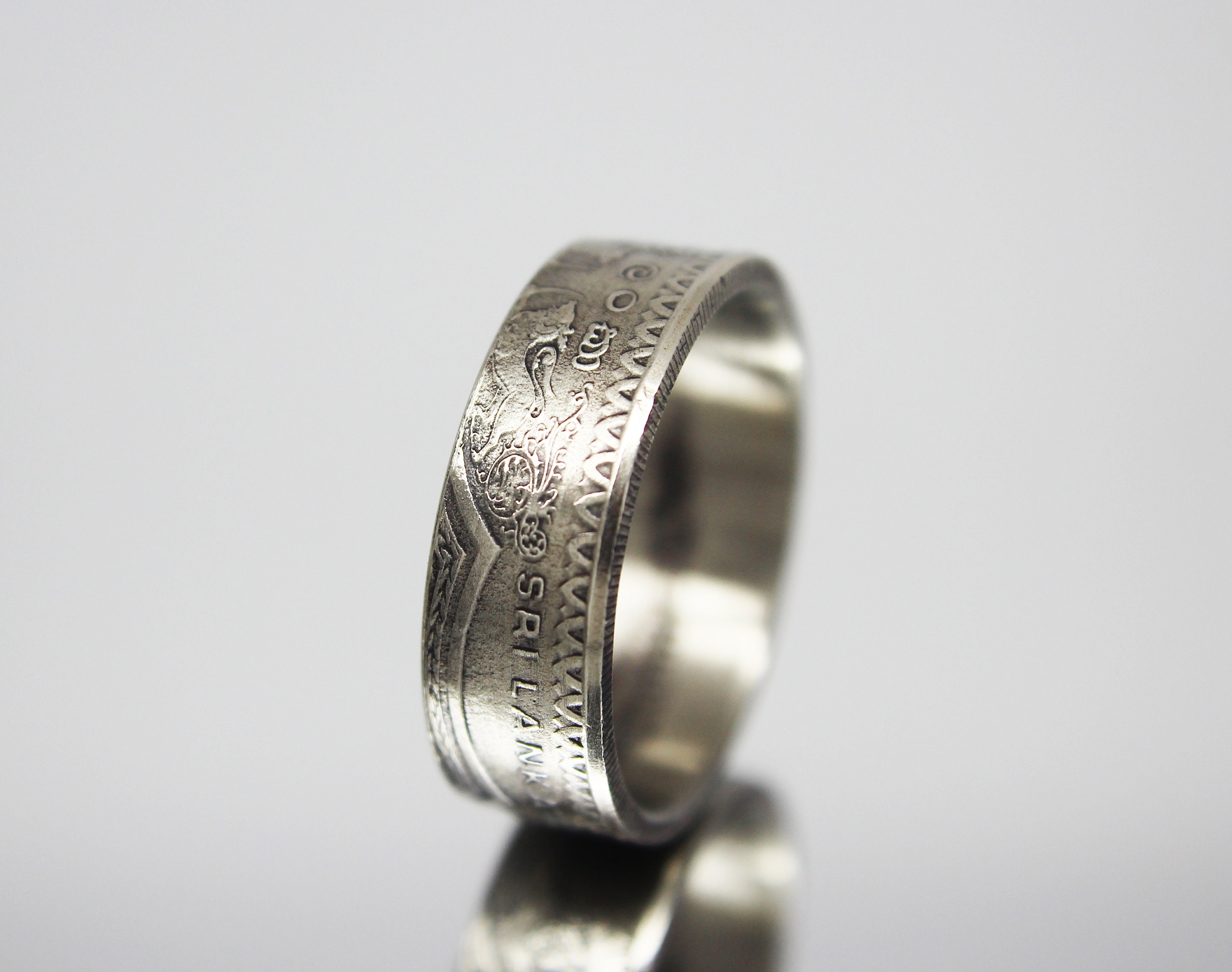 Sri Lanka Coin Ring Ceylon 1 rupee 1992 coin rings for men Etsy