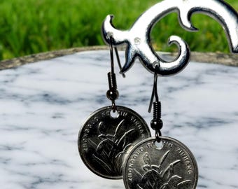 Chinese Coin Earrings, Chinese Coin Fashion Earrings, Chinese Coin Earring Pair, Chinese Coin Earrings Woman, Chinese Travel Coin Earrings