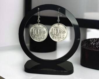 Australian Coin Earring Pair, Australian Coin Art Earrings, Australian Coin Earrings Vintage, Real Australian Coin Earrings, Coin Earrings