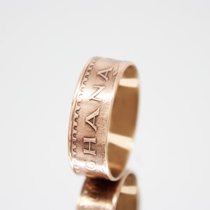 Ghana Coin Ring 1 pesewa 1979, coin ring for men, womens coin ring, mens coin ring, money ring