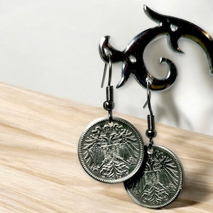 Handmade Coin Earrings Austrian, Austrian Travel Coin Earrings, Austrian Coin Earrings Vintage,Austrian Coin Earrings Gift,Austrian Earrings