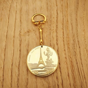 Keychain Key Ring Keychain Coin Coin Keychain Motorbike Key Fob Paris Tower Building