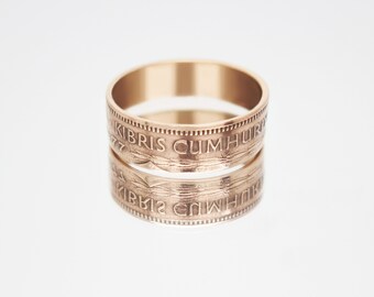 Cypriotische muntring 5 mils 1963-1980, muntring voor mannen, muntring dames, muntring heren, geldring