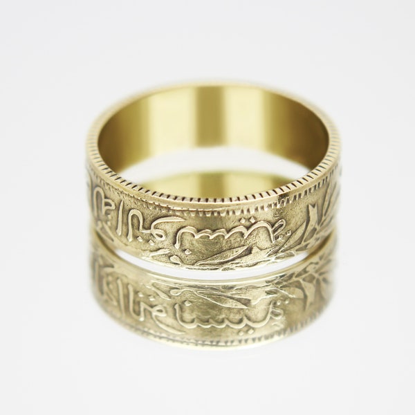 Bague pièce de monnaie Tunisie 1 franc 1921-1945, bague pièce de monnaie pour homme, bague pièce de monnaie pour femme, bague pièce de monnaie pour homme, bague argent