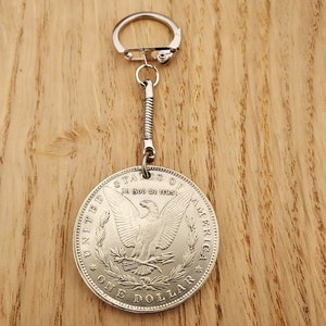 Keychain Key Ring Keychain Coin Coin Keychain Motorbike Key Fob 1 dollar USA Morgan 1878-1921 Replica