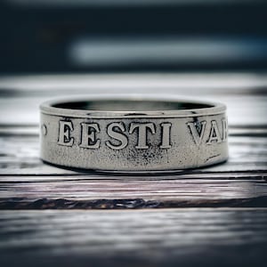 Estonia Coin Ring 1 krona 1992-1995, Coin Ring Estonia, Estonia Hand Made Ring, Estonia Man Ring, Man Ring Estonia, Estonia Woman Ring