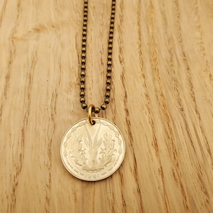 10 Francs CFA Western African States pendant    coin jewerly ancient coin necklace