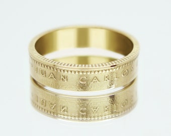 Spain Coin Ring 1 peseta 1980, coin ring for men, womens coin ring, mens coin ring, money ring