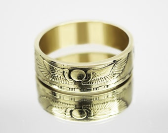 Anillo con moneda egipcia de libra de 1960 (réplica de anillo) Anillo  egipcio Anillo egipcio Anillo egipcio para hombre, anillo con moneda para