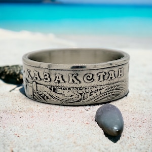 Kazakhstan Coin Ring 100 tenge 2019, Coin Ring Kazakhstan, Kazakhstan Coin Ring Man, Kazakhstan Man Ring, Kazakhstan Real Coin Ring