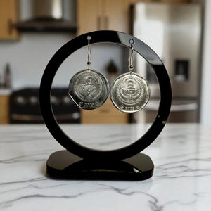 Kyrgyz Coin Earring Pair, Kyrgyz Coin Charm Earrings, Kyrgyz Coin Earrings Set, Kyrgyz Coin Earrings Gift, Kyrgyz Coin Art Earrings