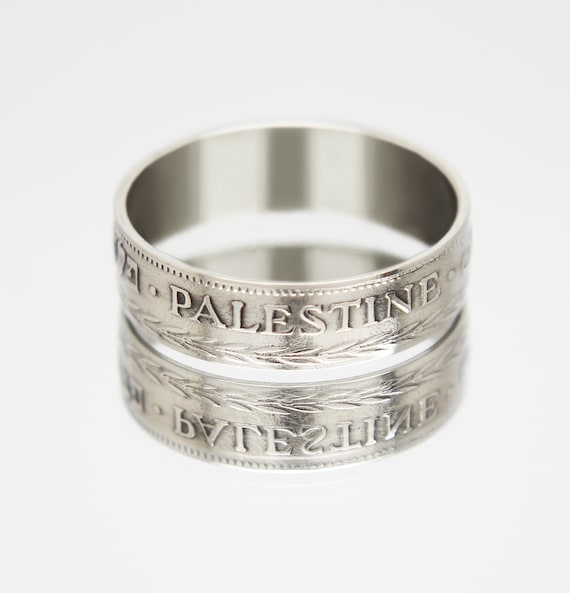 Bague pi ce de monnaie Palestine 5 miles 1927 1946 bague pi ce de