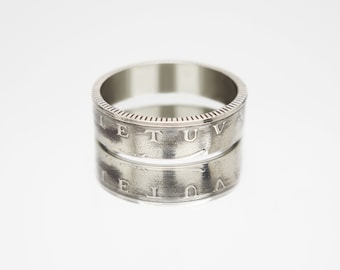 Litauisk myntring 1 litas 1998-2014, myntring för män, dammyntring, herrmyntring, pengaring