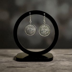 Austrian Coin Hoop Earrings, Austrian Coin Earrings Handmade, Austrian Coin Charm Earrings, Vintage Austrian Coin Earrings,Austrian Earrings