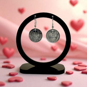 Vintage Polish Coin Earrings, Polish Coin Fashion Earrings, Polish Travel Coin Earrings, Polish Coin Earrings Unique, Polish Coin Earrings