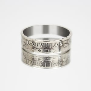 Latvia Coin Ring 1 lats 1992-2008, coin ring for men, womens coin ring, mens coin ring, money ring