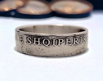 Albania Coin Ring 50 lek 1996-2000, Albania Ring For Man, Albania Ring For Woman, Albania Ring Vintage,Albania Ring Woman,Albania Woman Ring