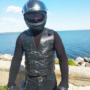 Leather Vest Men, Steampunk Vest, Mens Leather Vest, Black Leather Vest, Leather Motorcycle Vest, Motorcycle Vest, Steampunk Vest Men