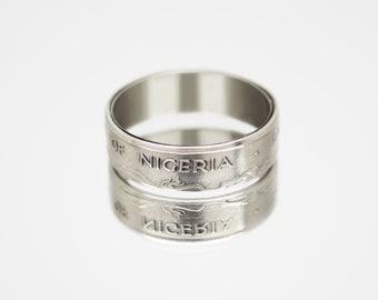 Nigeria Coin Ring 10 kobo 1973-1990, coin ring for men, womens coin ring, mens coin ring, money ring