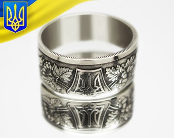 Anillo con moneda de Ucrania 2 hryvnia 2006-2016, anillo con moneda para hombres, anillo con moneda para mujeres, anillo con moneda para hombres, anillo de dinero, hecho en Ucrania