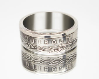 Djibouti Coin Ring 100 francs 1977-2017, coin ring for men, womens coin ring, mens coin ring, money ring