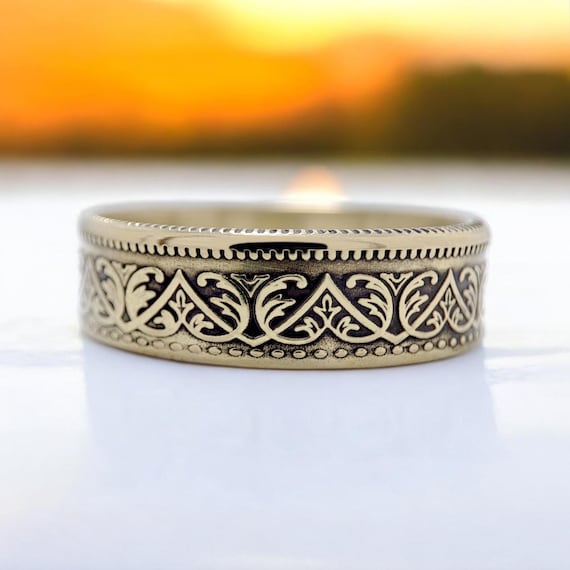 India Coin Ring 10 Rupees 1875 (replica), Ring for Man Indian