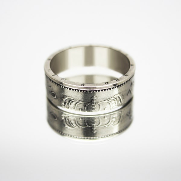 Netherlands Coin Ring 1 guilder 1949-1980, coin ring for men