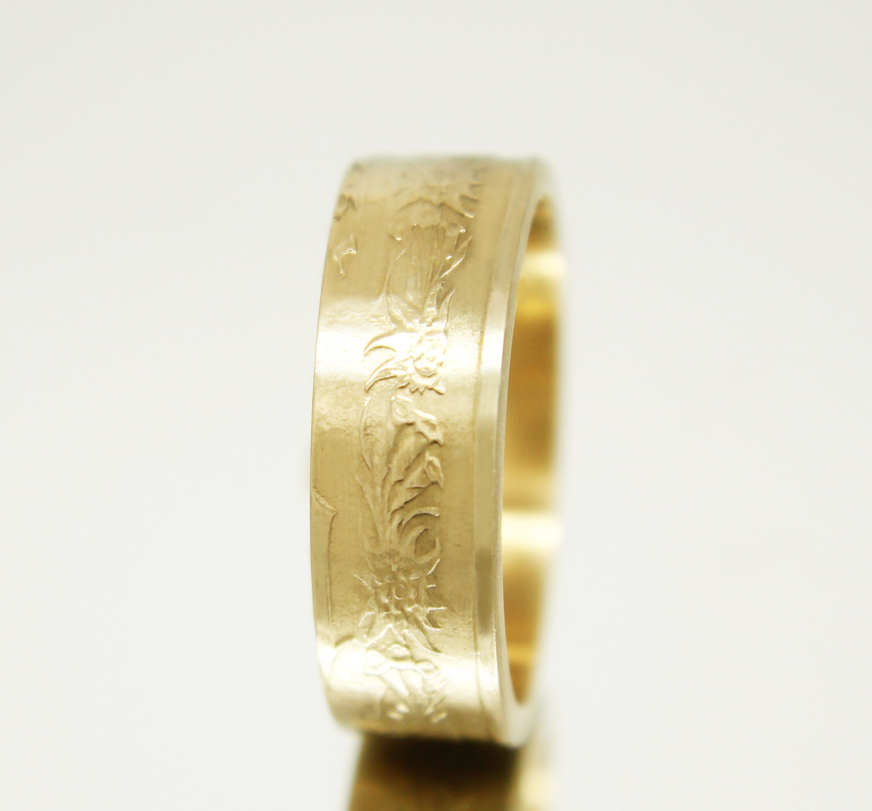 Gold Coin Ring Austria 1000 Crowns 1924 18k Gold Plated Ring, Mens Gold ...
