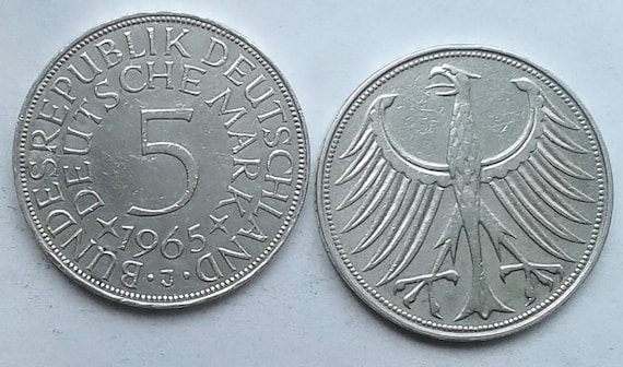 ドイツコインリング シルバー 5マルク 1965年 ドイツコイン ドイツコインリング シルバー 5マルク 1965年 ドイツコイン