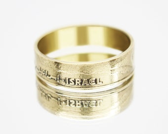 Anillo con moneda israelí de 10 Agorot (1985-2017), para hombre, mujer y hombre.