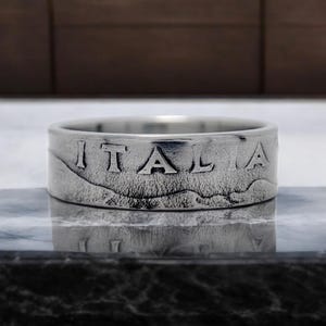Italy Ring For Woman, Ring From Italy, Italy Ring For Man, Italy Lira Coin Ring,Ring Italy Coin,Italy Coin Ring For Man,Italy Lire Coin Ring