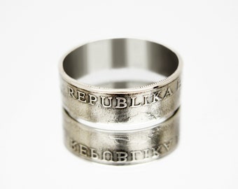 Albania Coin Ring 50 lek 1996-2000 Albanian ring, coin ring for men, womens coin ring, mens coin ring, money ring