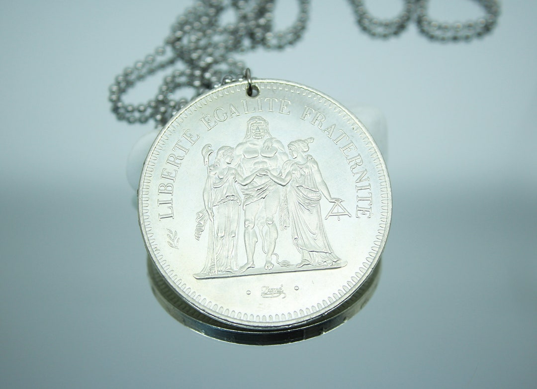 France 50 francs 1979 pièce pendentif pièce de monnaie bijoux ancien