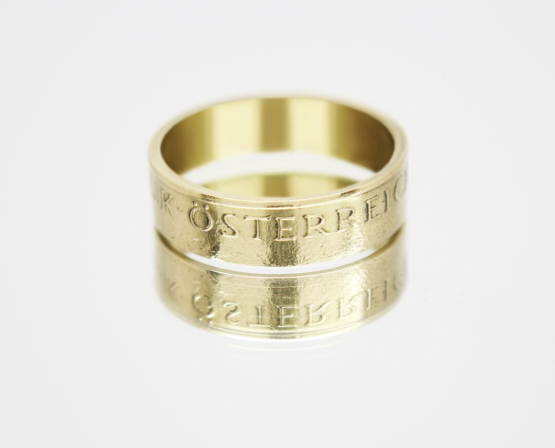 Austria Coin Ring 1 Shilling 1996, Coin Ring for Men, Womens Coin Ring ...