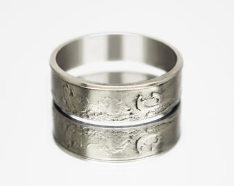 Czech Republic Coin Ring 5 Crowns 1994, coin ring for men, womens coin ring, mens coin ring, money ring