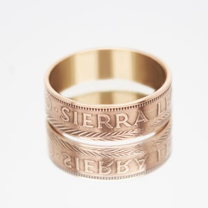 Sierra Leone Coin Ring 1 cent 1964, coin ring for men, womens coin ring, mens coin ring, money ring