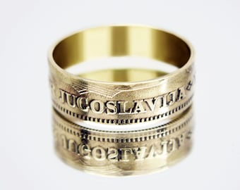 Yugoslavia Coin Ring 50 pairs 1965-1981, coin ring for men, womens coin ring, mens coin ring, money ring