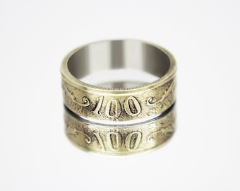 Paraguay Coin Ring 100 Guarani 1990, coin ring for men, womens coin ring, mens coin ring, money ring