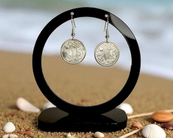 Chinese Coin Gift Earrings, Chinese Coin Earrings Women, Chinese Travel Coin Earrings, Chinese Coin Earring Pair, Real Chinese Coin Earrings