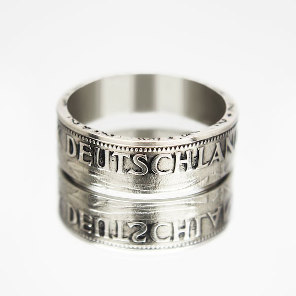 Germany Coin Ring 1 mark 1948-1989 german coin ring, coin ring for men, german coin ring, womens coin ring, mens coin ring, money ring