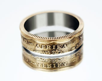 South Africa Coin Ring 50 cent 1990-1995, coin ring for men, womens coin ring, mens coin ring, money ring