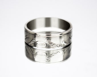 Greece Coin Ring 10 drachmas 1973 Pegasus, greece coin ring drachma, womens coin ring, mens coin ring, money ring