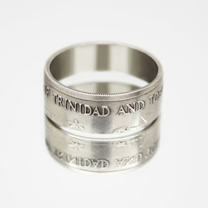 Trinidad and Tobago Coin Ring 50 cents 1976-2003, coin ring for men, womens coin ring, mens coin ring, money ring