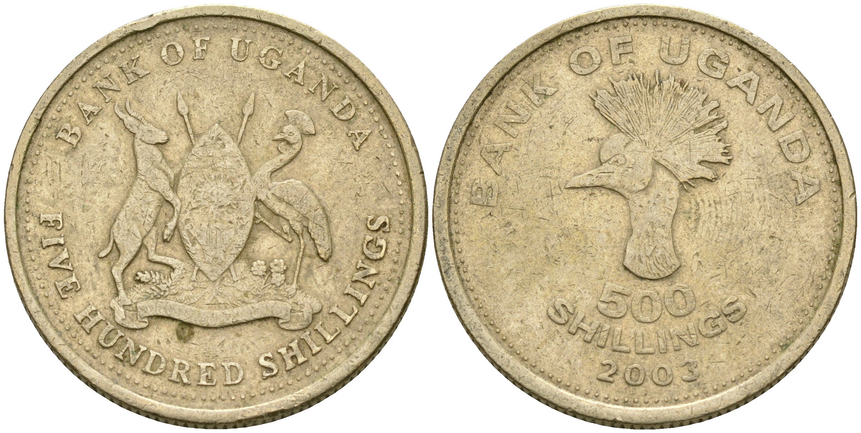 ウガンダ コインリング 500シリング 1998-2019、メンズコインリング、レディースコインリング、メンズコインリング、マネーリング