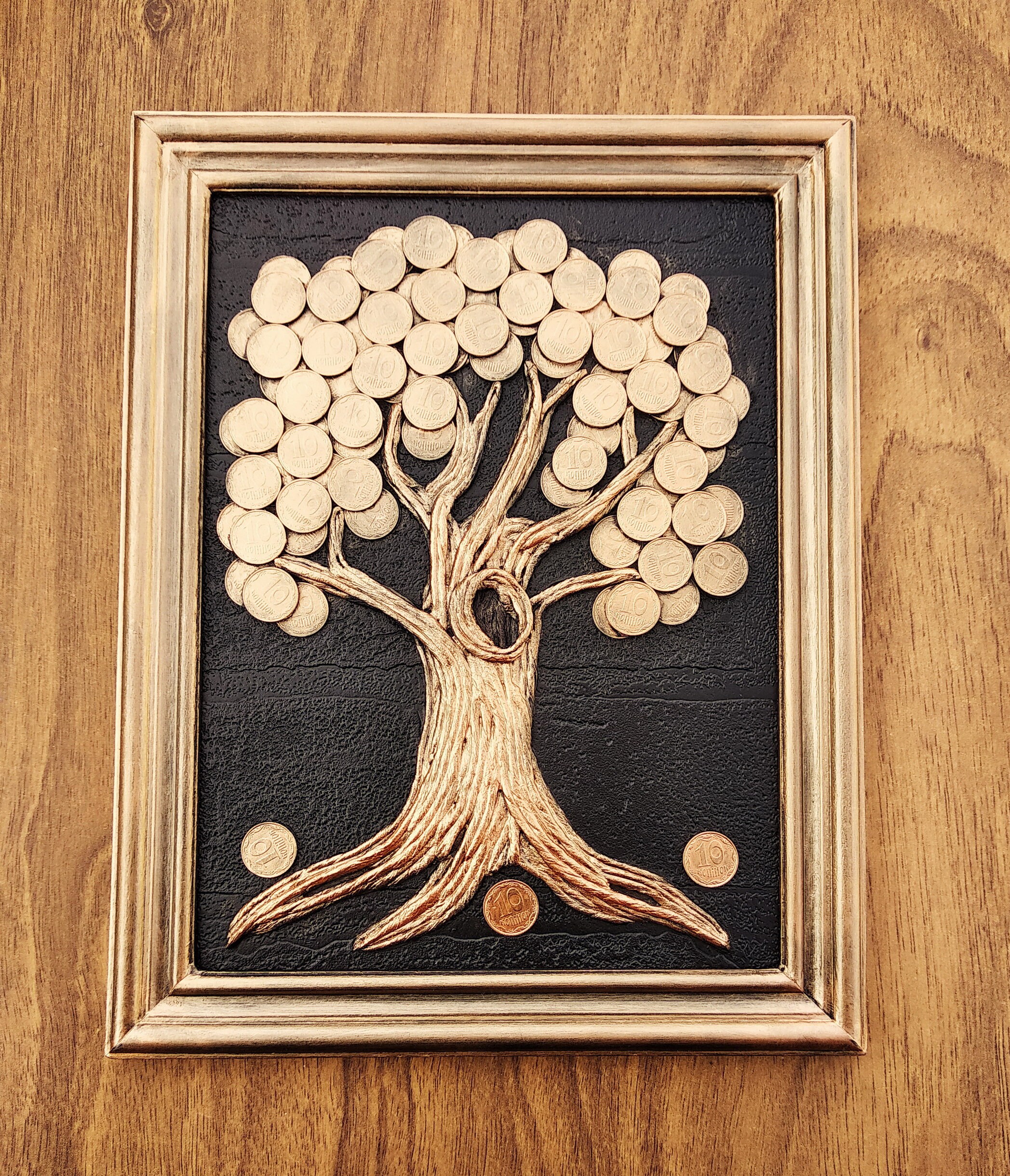 Original painting Panel money tree mascot. Feng shui Money. Etsy
