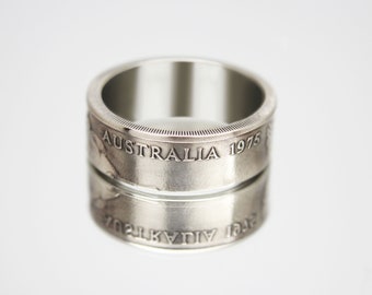 Australia Coin rings 20 cents 1966-1984, coin ring for men, womens coin ring, mens coin ring, money ring