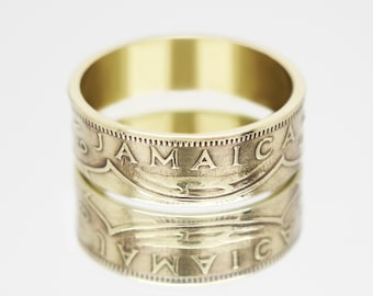 Jamaica Ring | Jamaican Vintage Hand Made Coin Ring | 1940s Brass